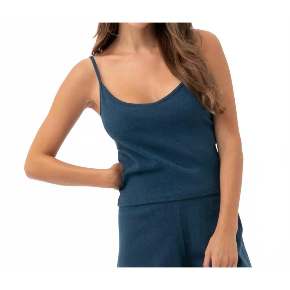 NEW UNDER THE CANOPY organic cotton lounge camisoles in teal
